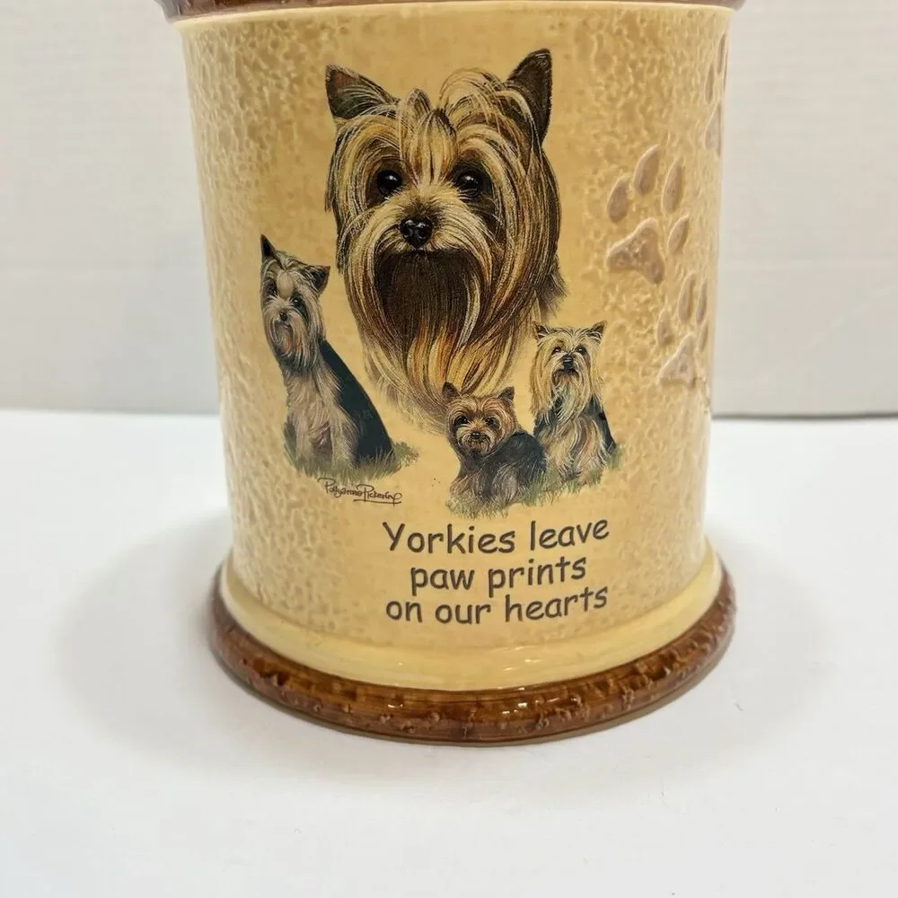 Yorkie Terrier Dog Stoneware Treat Jar Canister Tail Waggin Bradford Exchange 07